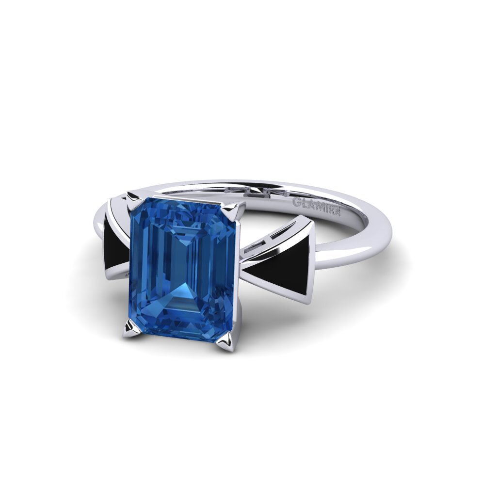 Circonita Azul Oscuro Anillo de compromiso Fratina - Emerald