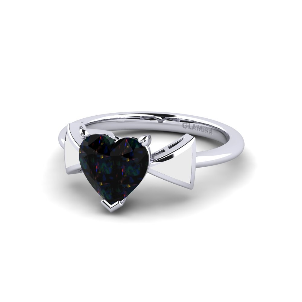 Schwarzer Opal Verlobungsring Fratina - Heart