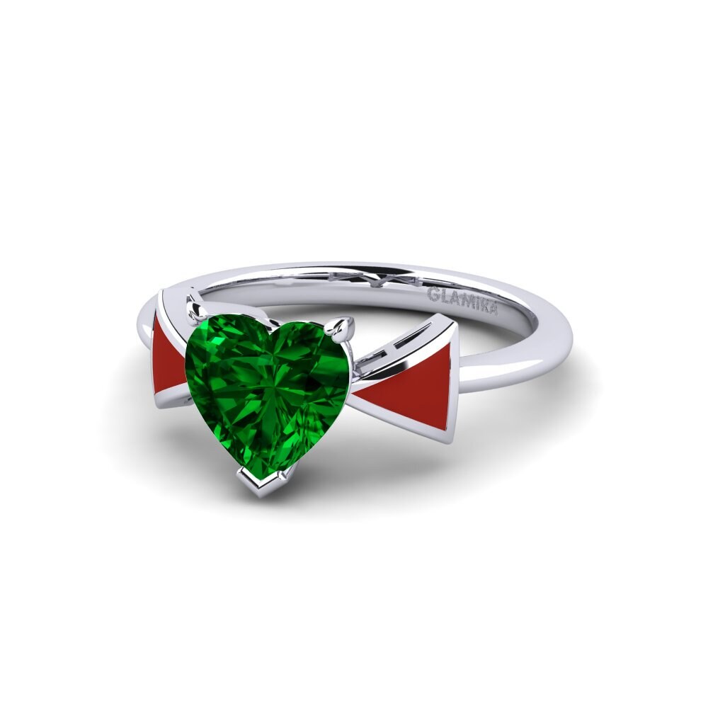 Grüner Zirkonia Verlobungsring Fratina - Heart