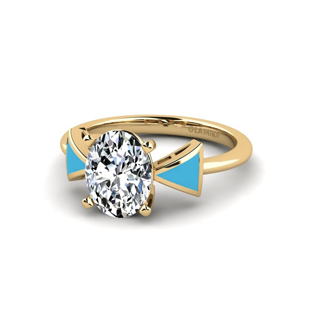 Gelbgold 375 Verlobungsring Fratina - Oval