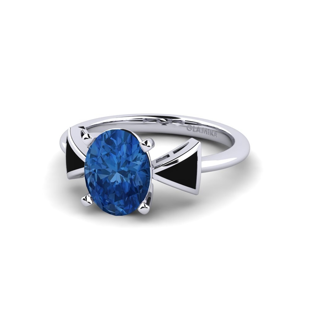 Circonita Azul Oscuro Anillo de compromiso Fratina - Oval