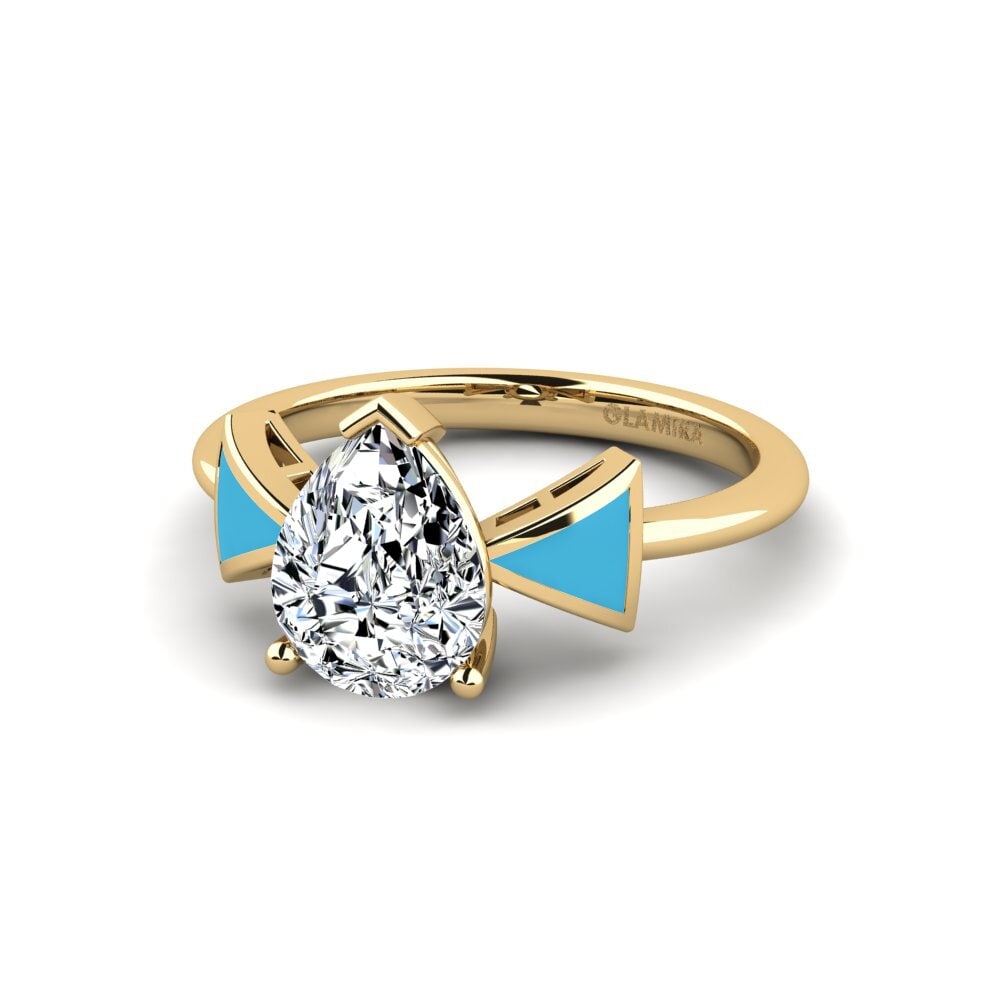 Gelbgold 375 Verlobungsring Fratina - Pear
