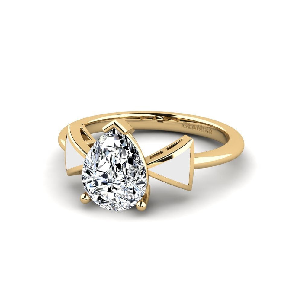 Gelbgold 585 Verlobungsring Fratina - Pear