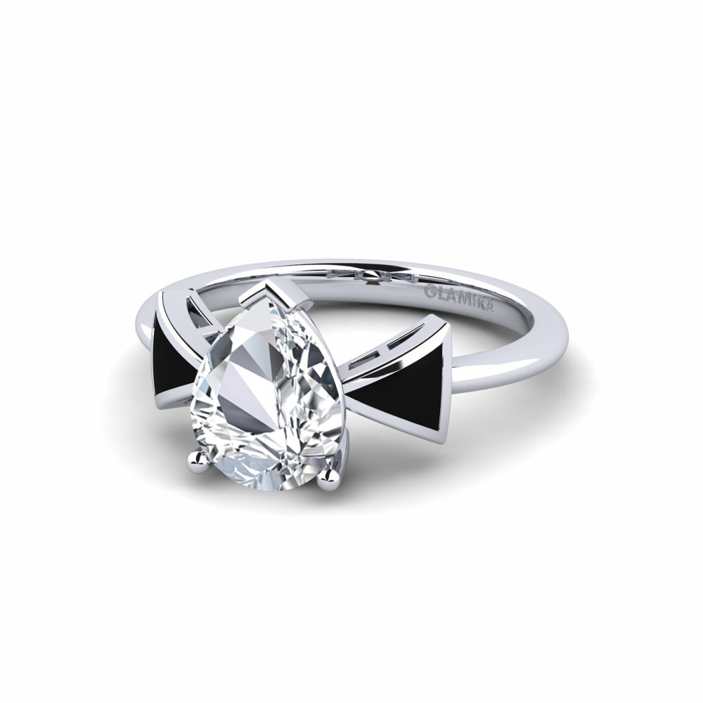 Circón Blanco Anillo de compromiso Fratina - Pear
