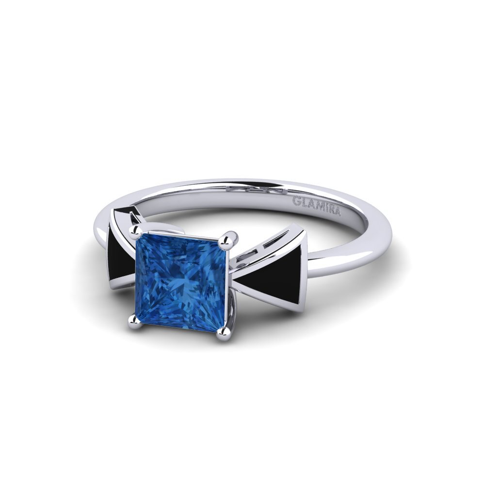 Circonita Azul Oscuro Anillo de compromiso Fratina - Princess