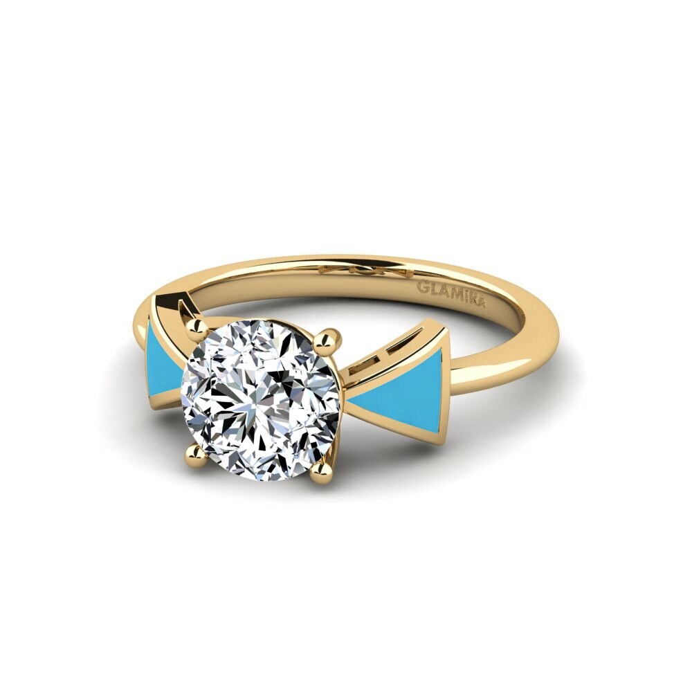 Gelbgold 375 Verlobungsring Fratina - Round