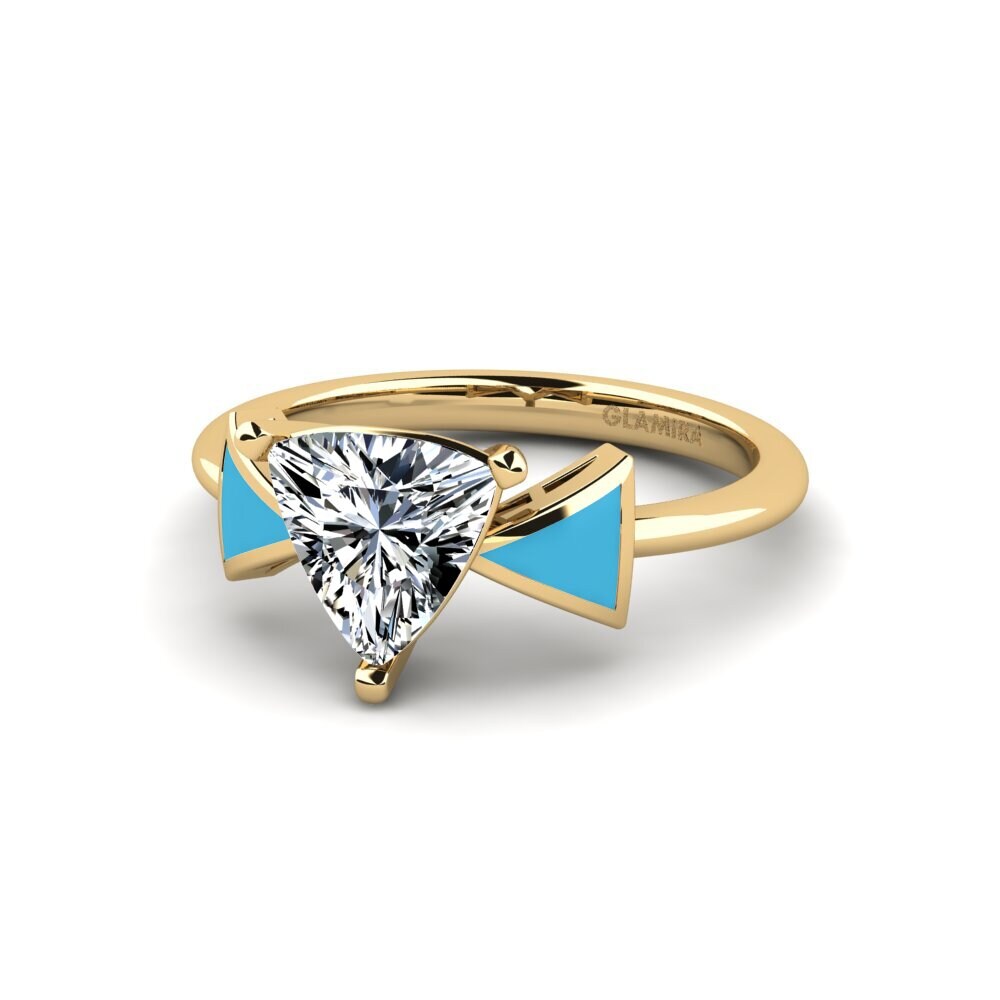 Gelbgold 375 Verlobungsring Fratina - Trillion