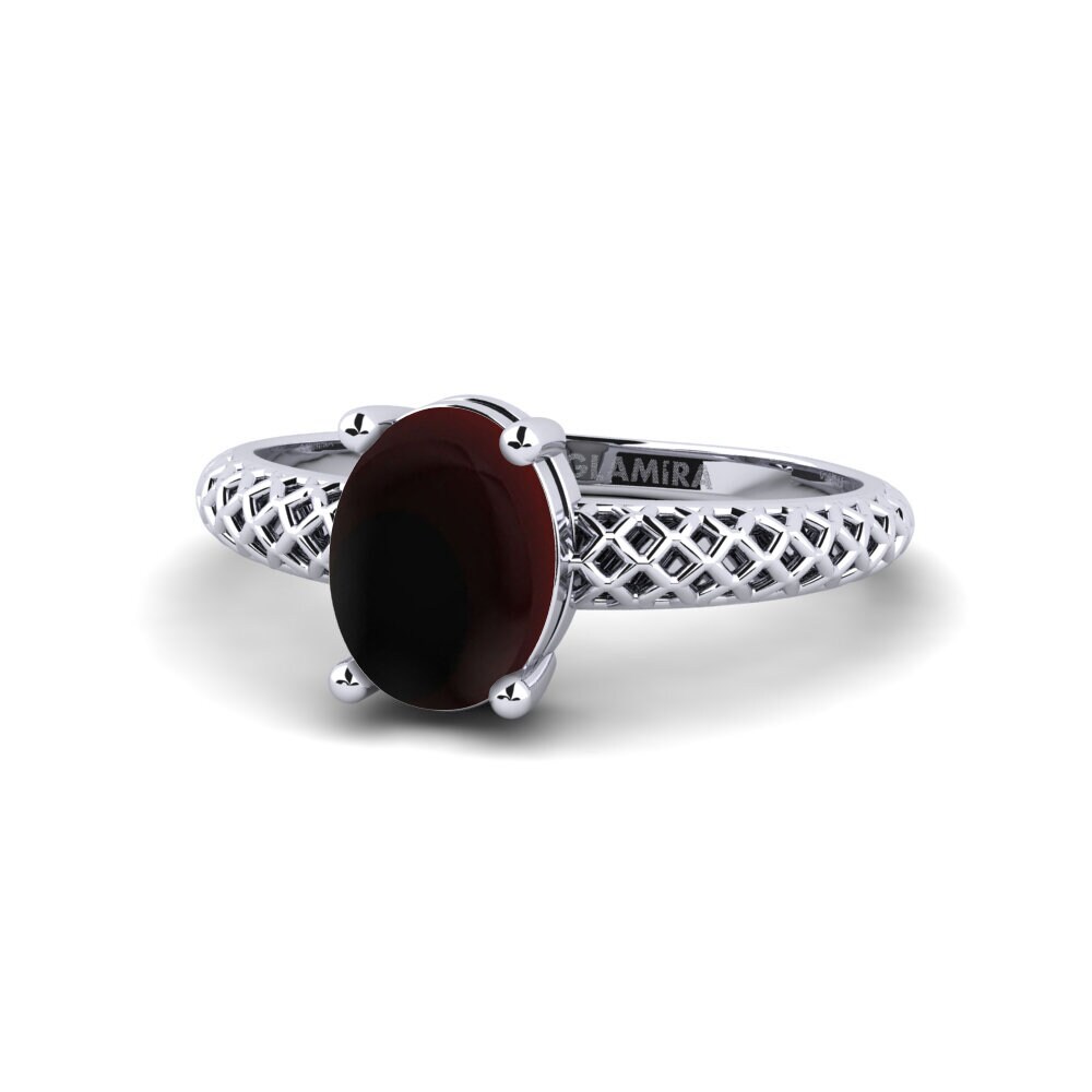 Garnet Engagement Ring Weliach - Cabochon Oval