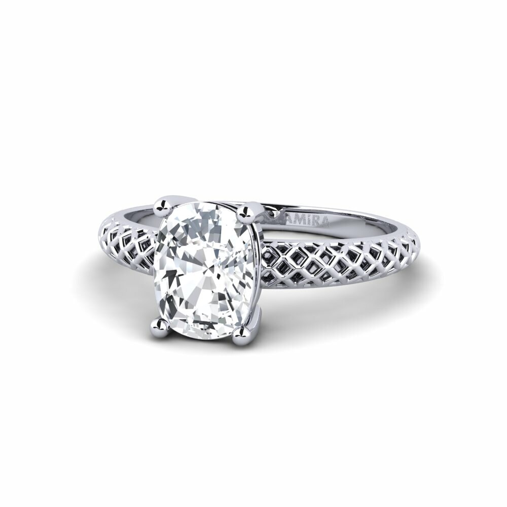 Circón Blanco Anillo de compromiso Weliach Cushion