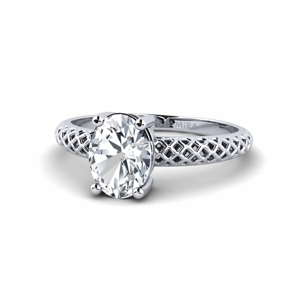 Circón Blanco Anillo de compromiso Weliach Oval