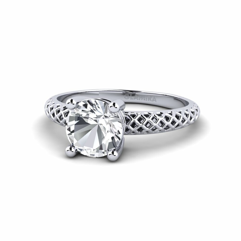 Circón Blanco Anillo de compromiso Weliach Round