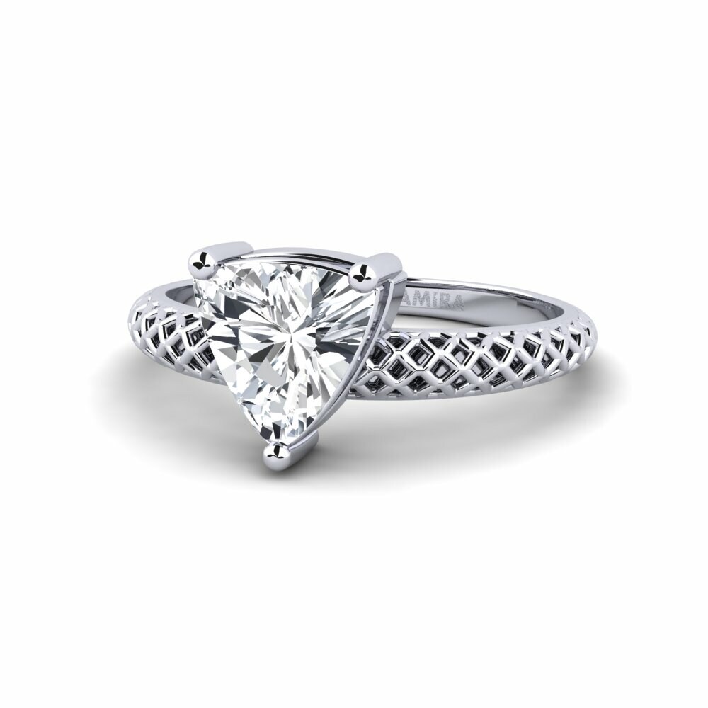Circón Blanco Anillo de compromiso Weliach Trillion