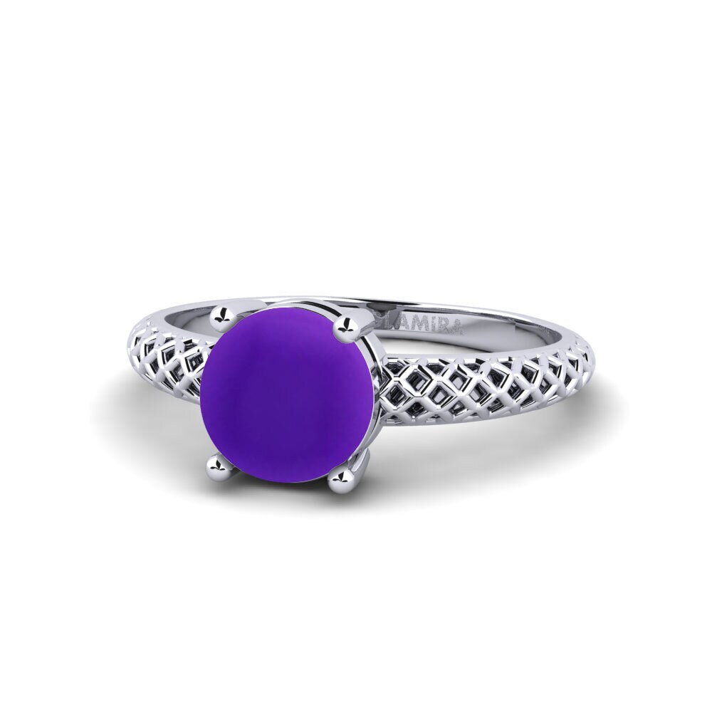 Amethyst Engagement Ring Weliach - Cabochon Round