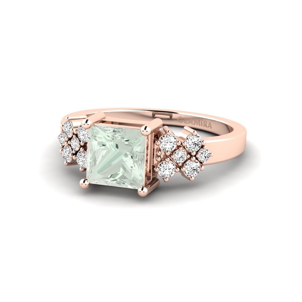 Amatista verde Anillo de compromiso List - Princess