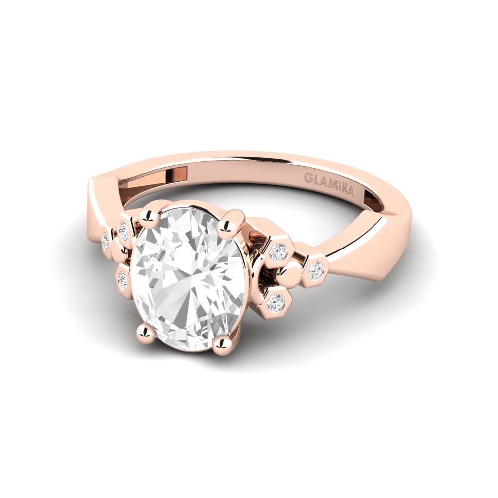 Zafiro blanco Anillo de compromiso Neties - Oval