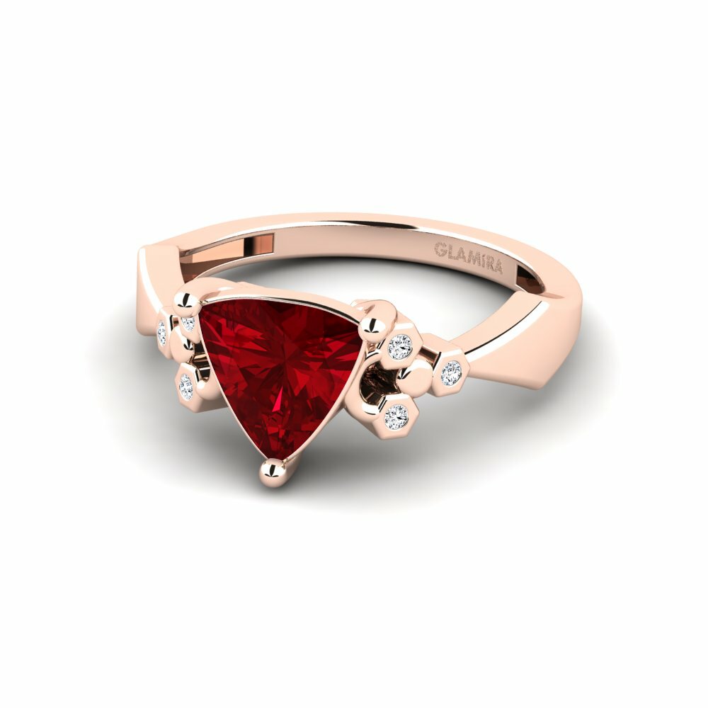 Zircone Rouge Bague de fiançailles Neties - Trillion