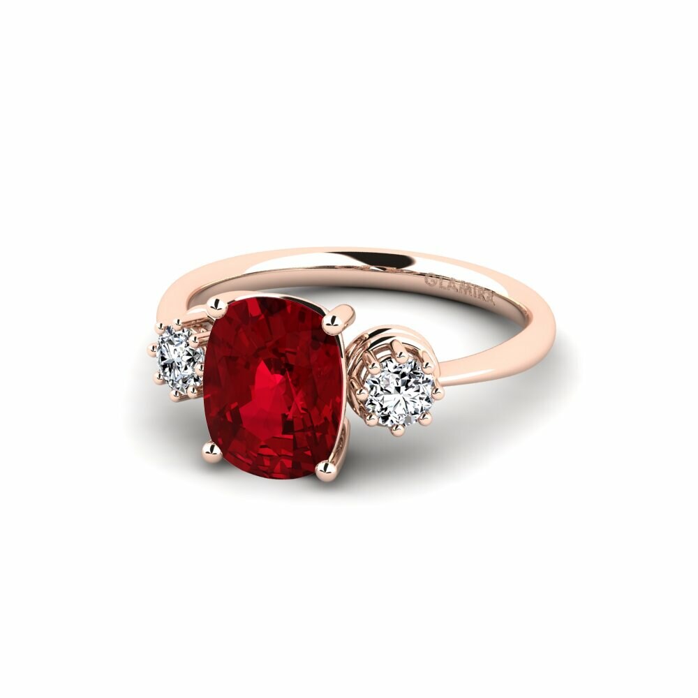 Zircone Rouge Bague de fiançailles Nystat - Cushion