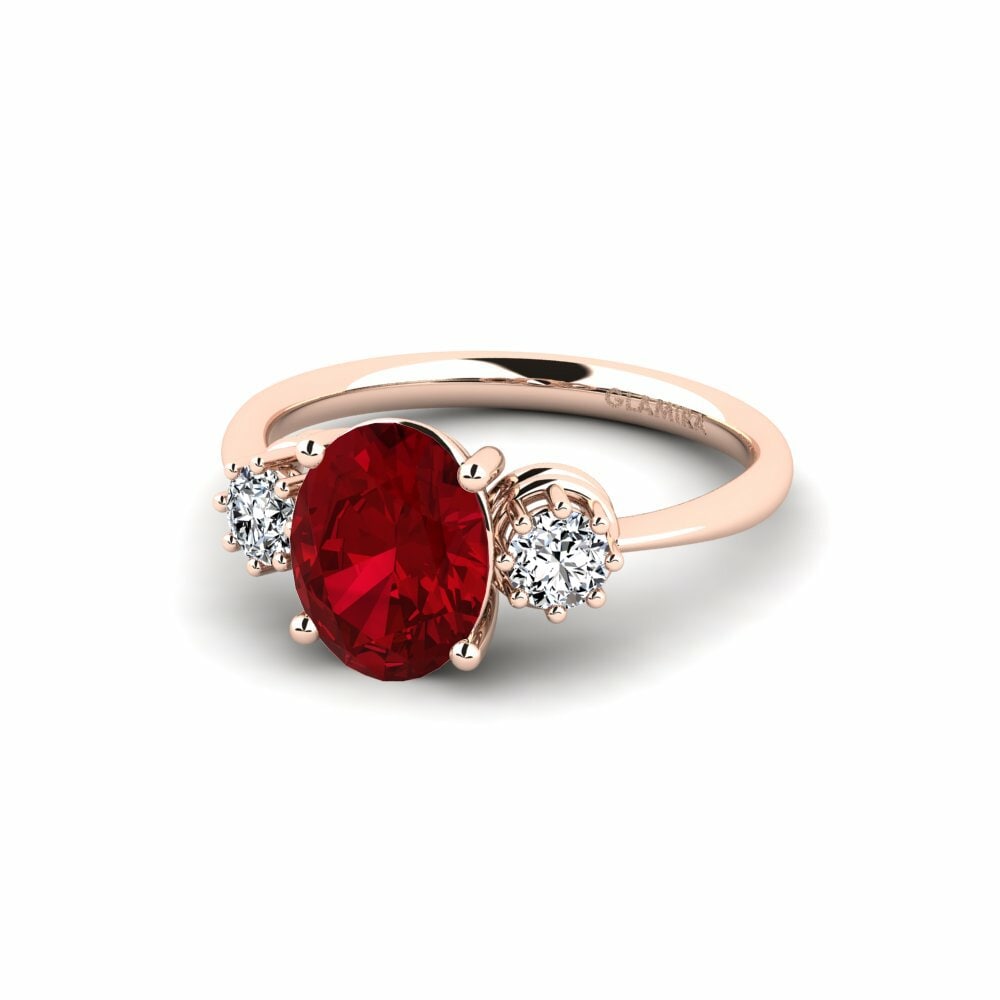 Zircone Rouge Bague de fiançailles Nystat - Oval