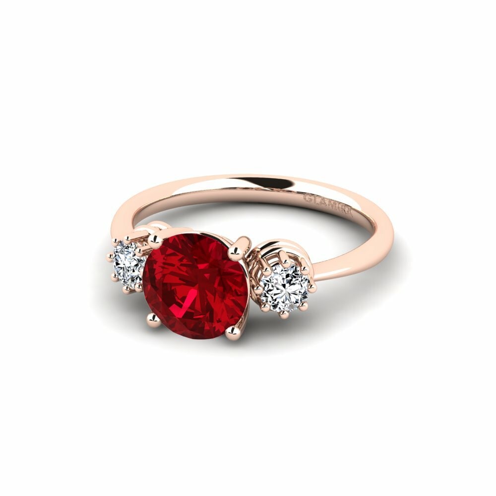 Zircone Rouge Bague de fiançailles Nystat - Round
