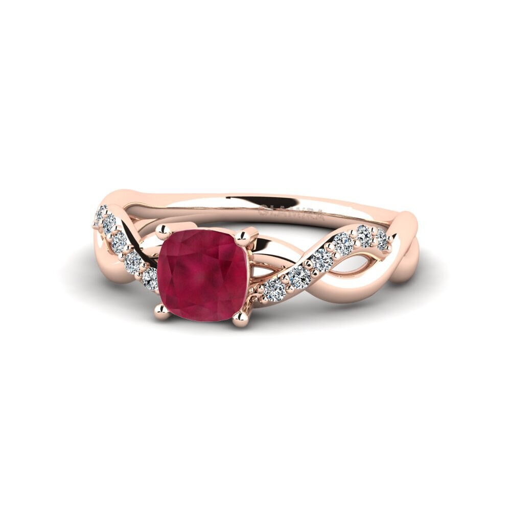 Ruby Engagement Ring Palmiosre - Cushion