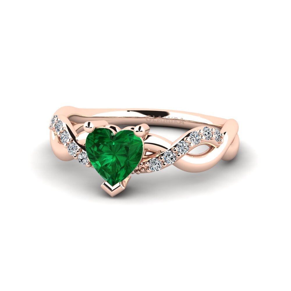 Emerald (Lab Created) Engagement Ring Palmiosre - Heart
