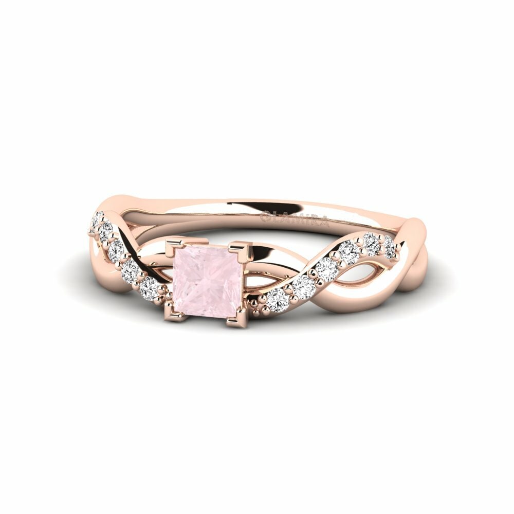 Rose Quartz Engagement Ring Palmiosre - Princess