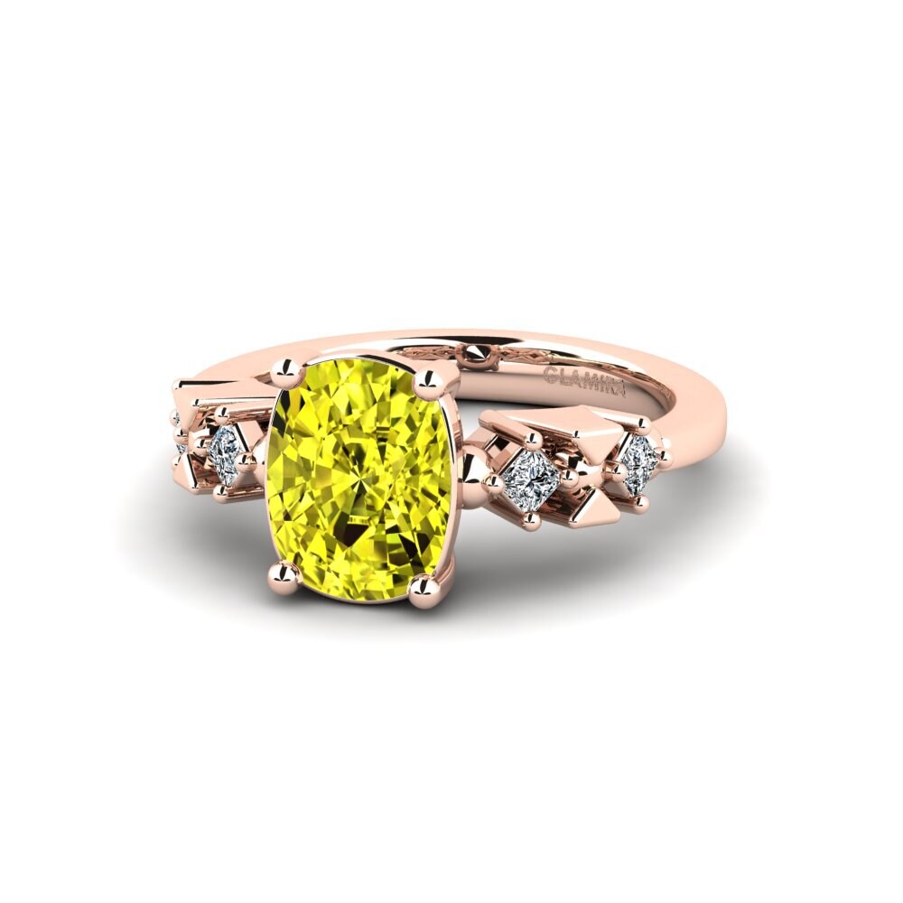 Diamante Amarillo Anillo de compromiso Sevipa - Cushion