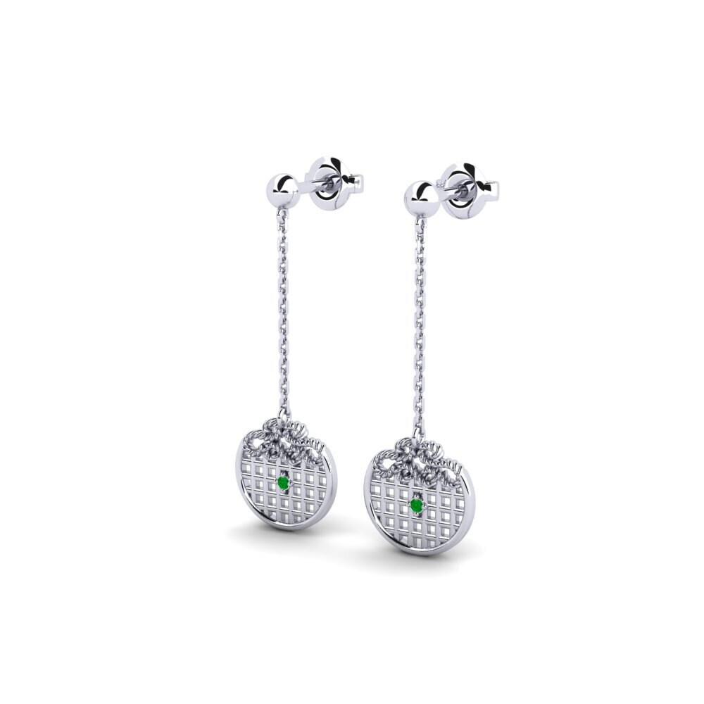 950 Platinum Emerald Women's Earring Abbe