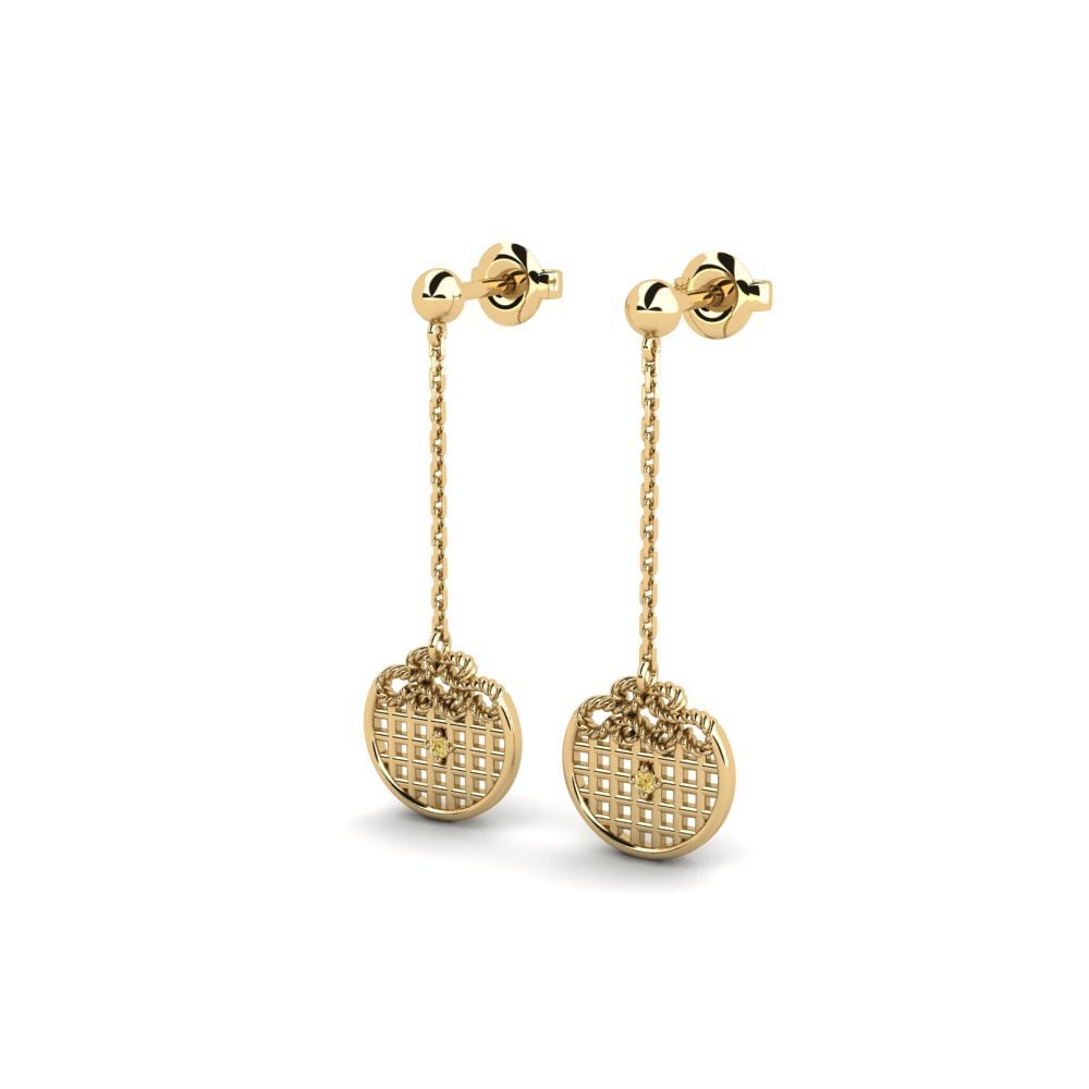 Diamante Amarillo Pendiente de mujer Abbe