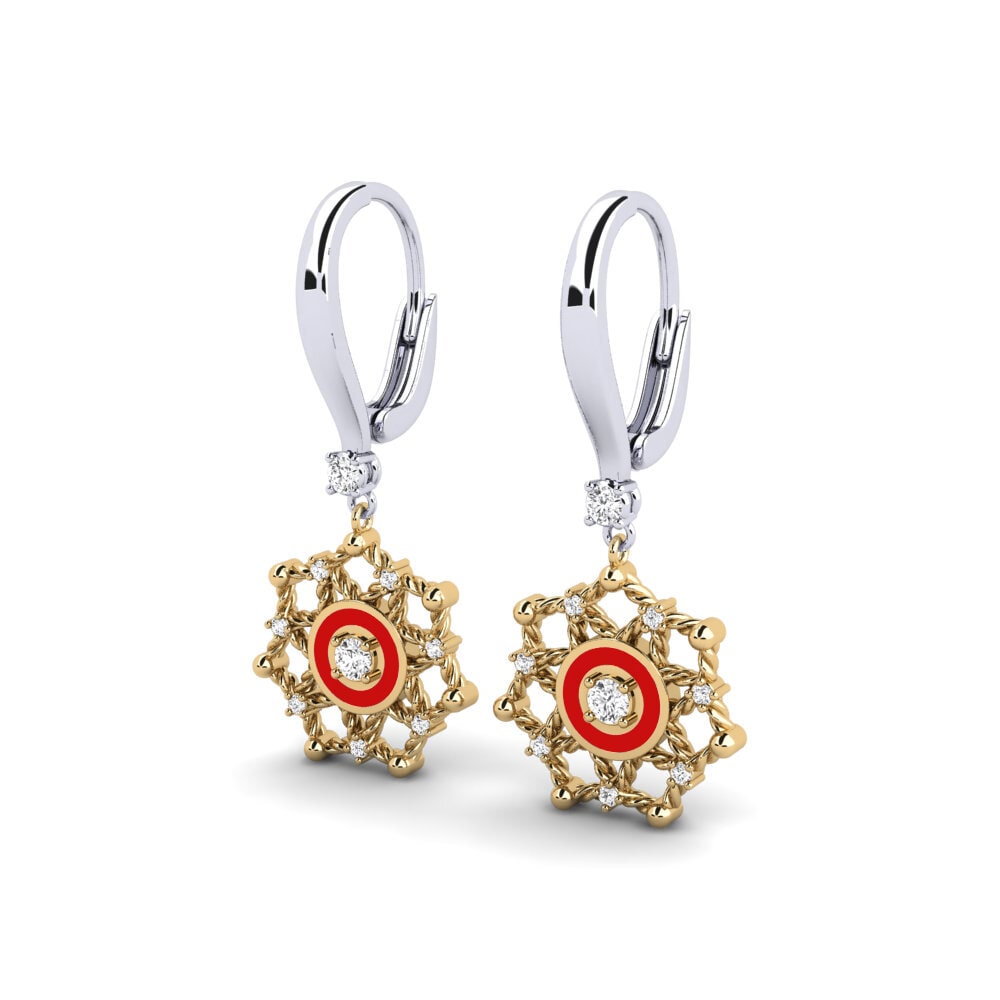 14ct White / Yellow Gold White sapphire Women's Earring Axim