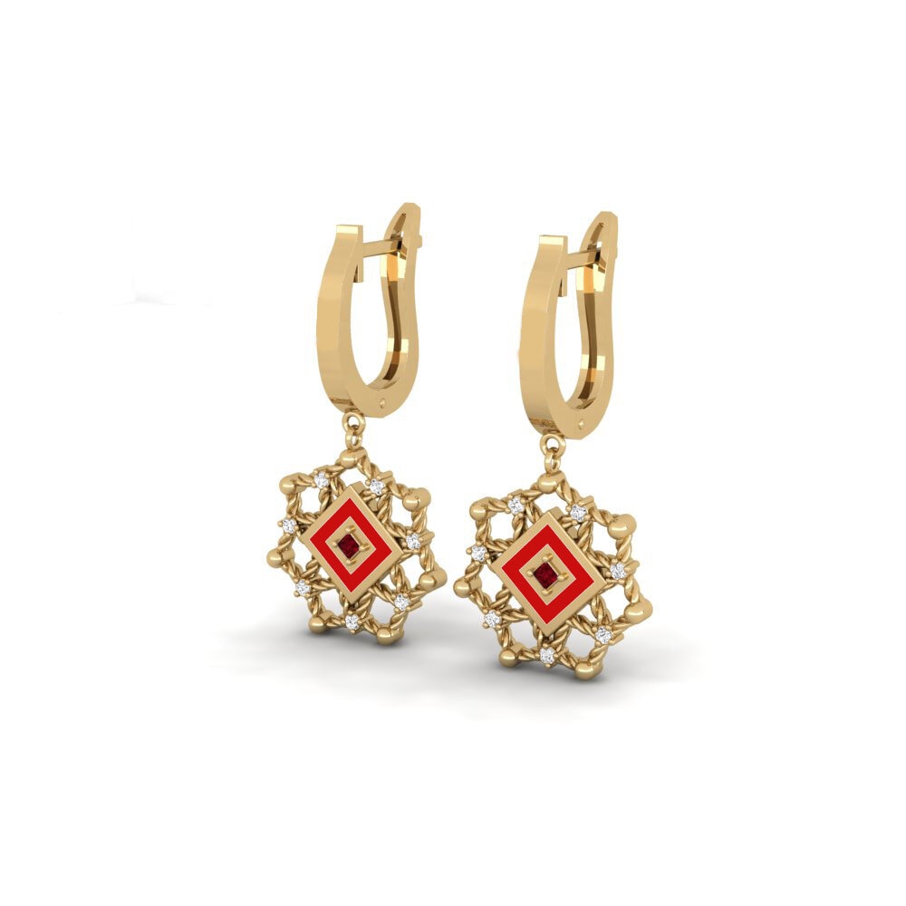 Red Zirconia Women's Earring Bawku