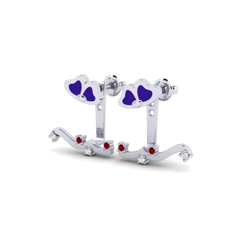 Red Zirconia Women's Earring Invisible