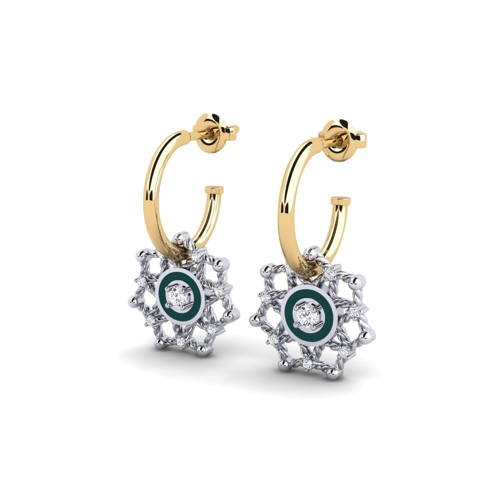 14ct White / Yellow Gold White sapphire Women's Earring Larabanga