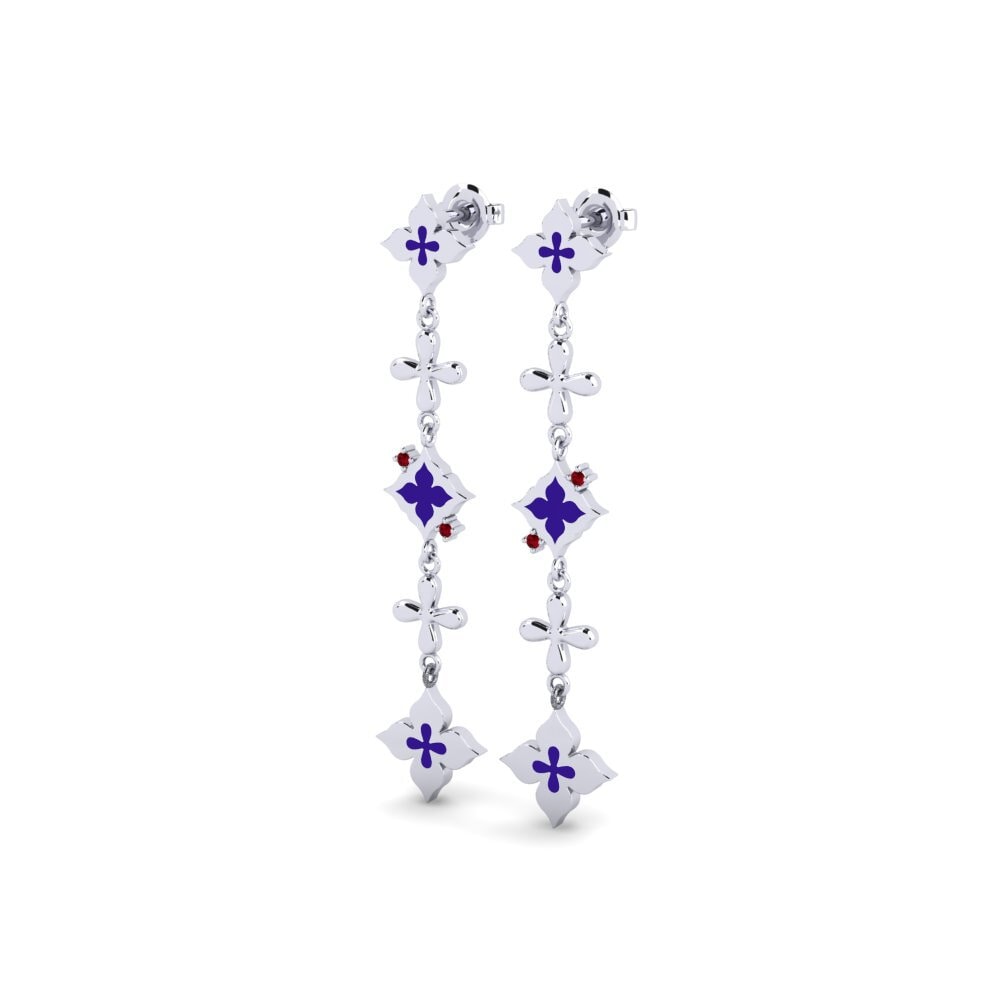 Red Zirconia Women's Earring Linkage
