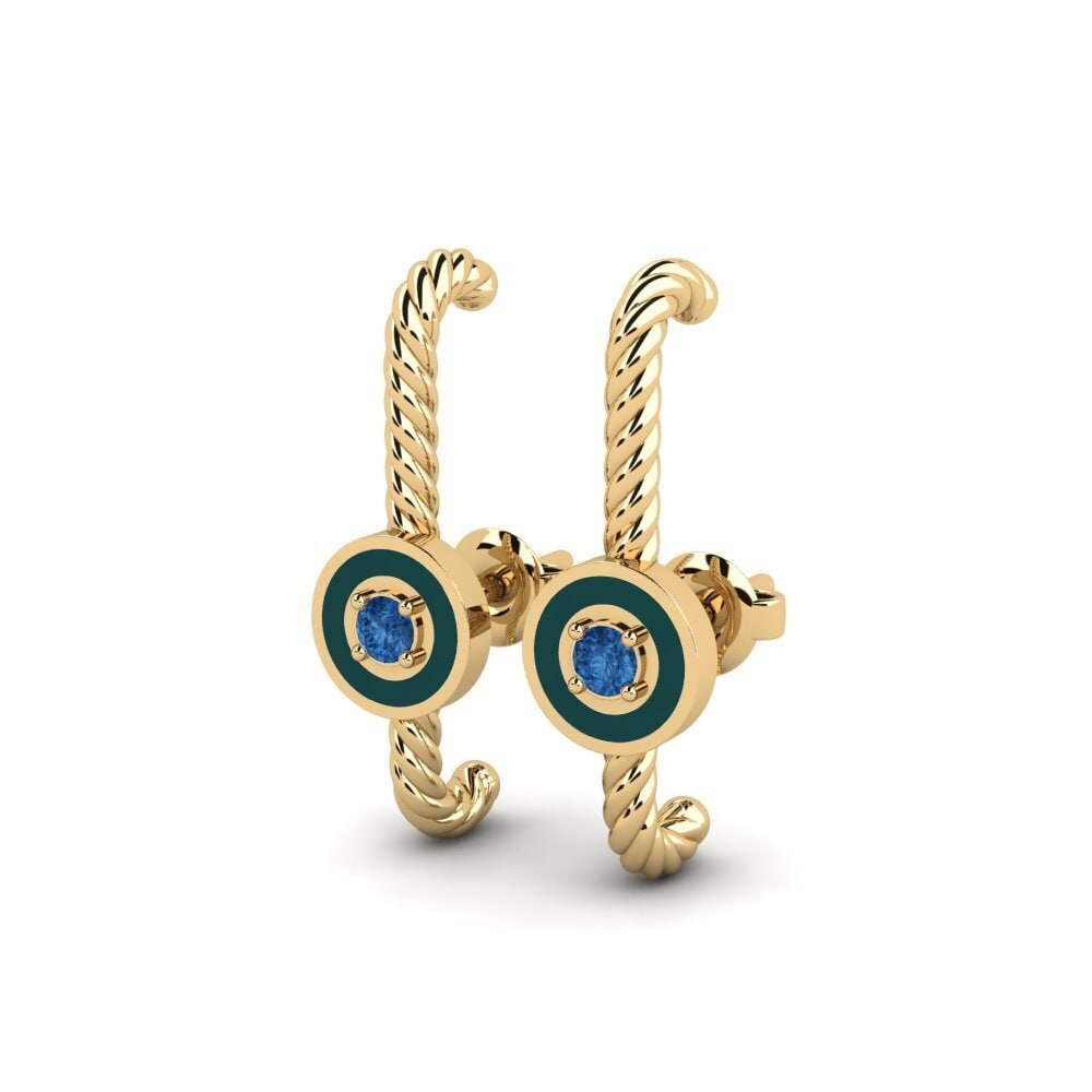 Zircone Blu Scuro Orecchino da donna Marawhanna