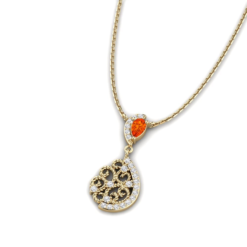 Zafiro Naranja Collar de Mujer Messene