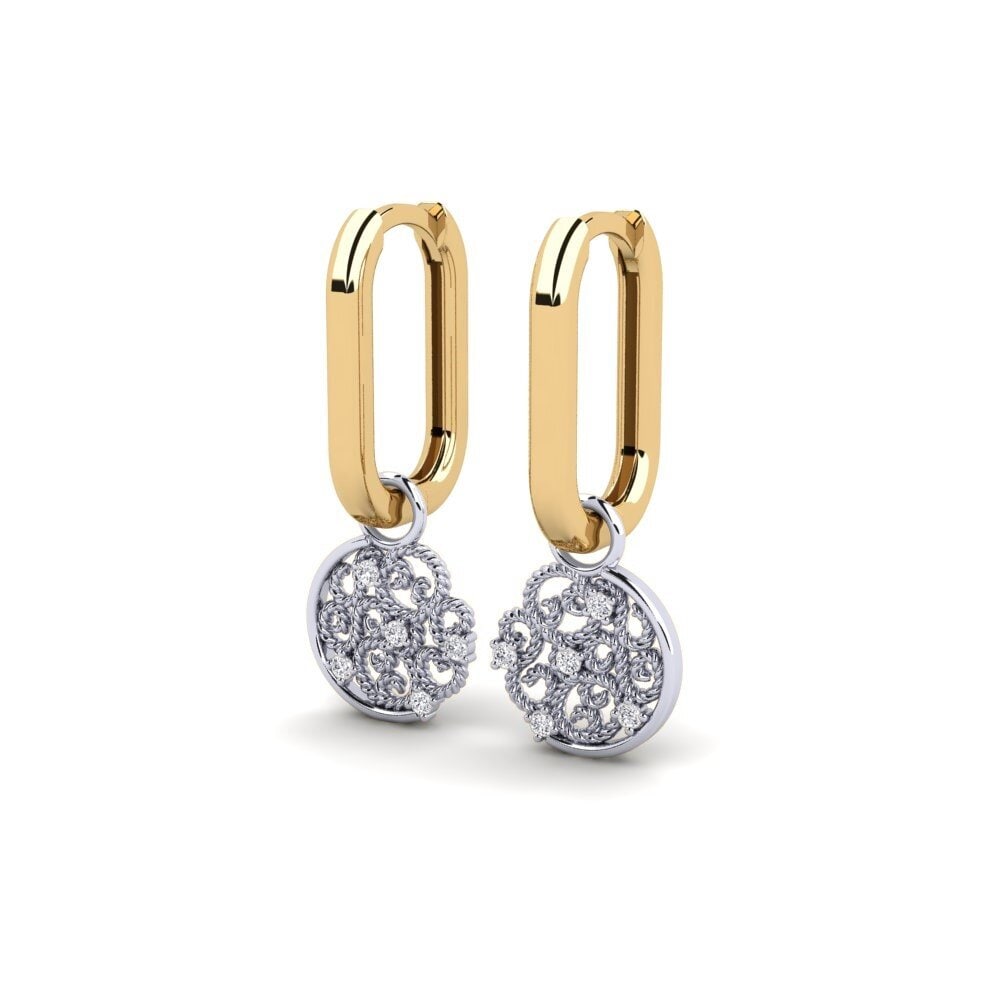 yellow_white-585 Women's ต่างหู Metapontum