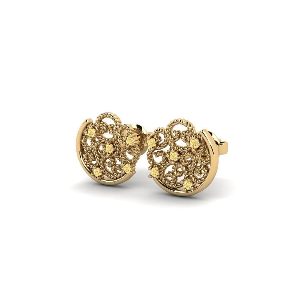 Diamante Amarillo Pendiente de mujer Mutilene