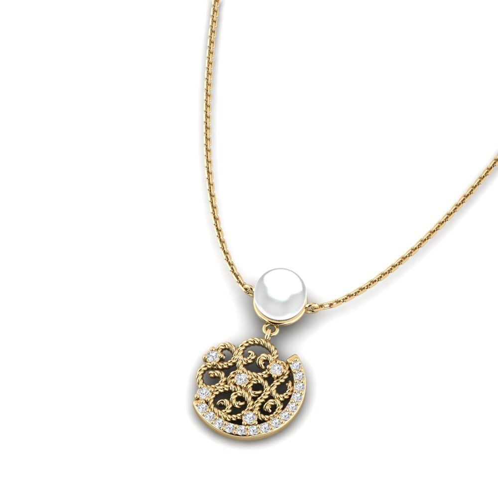 14k Oro Amarillo Collar de Mujer Naucratis