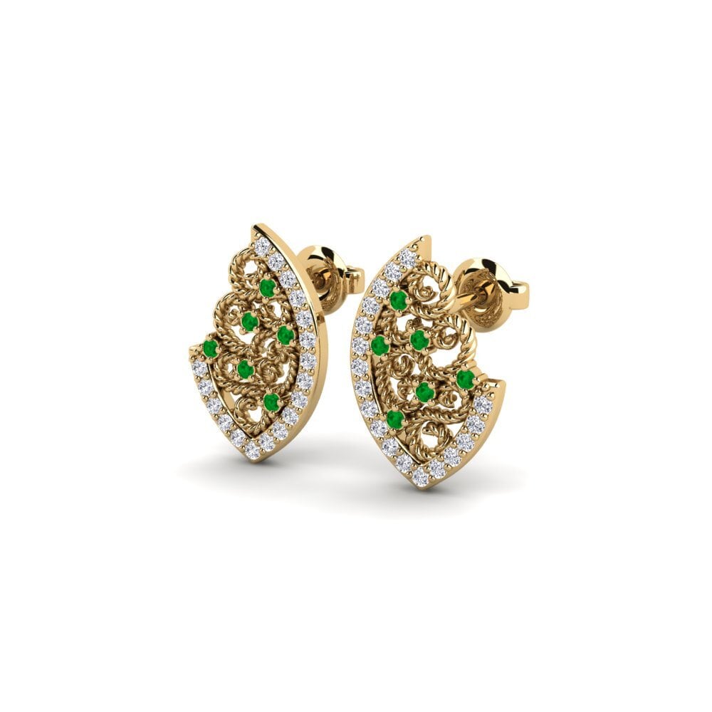 Émeraude Boucle d'oreille femme Pharae