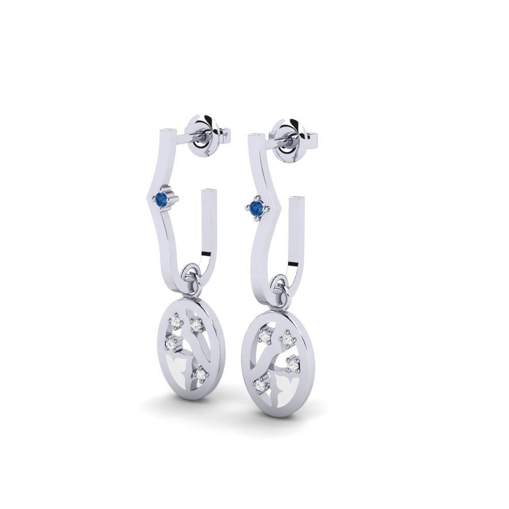 Zircone Blu Scuro Orecchino da donna Proportionately