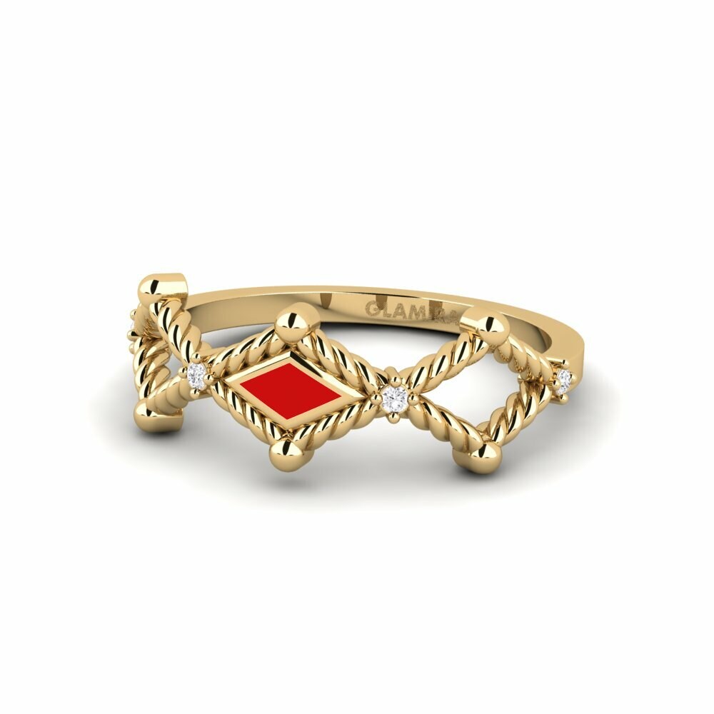 Bagues Or Jaune 18k Fusion