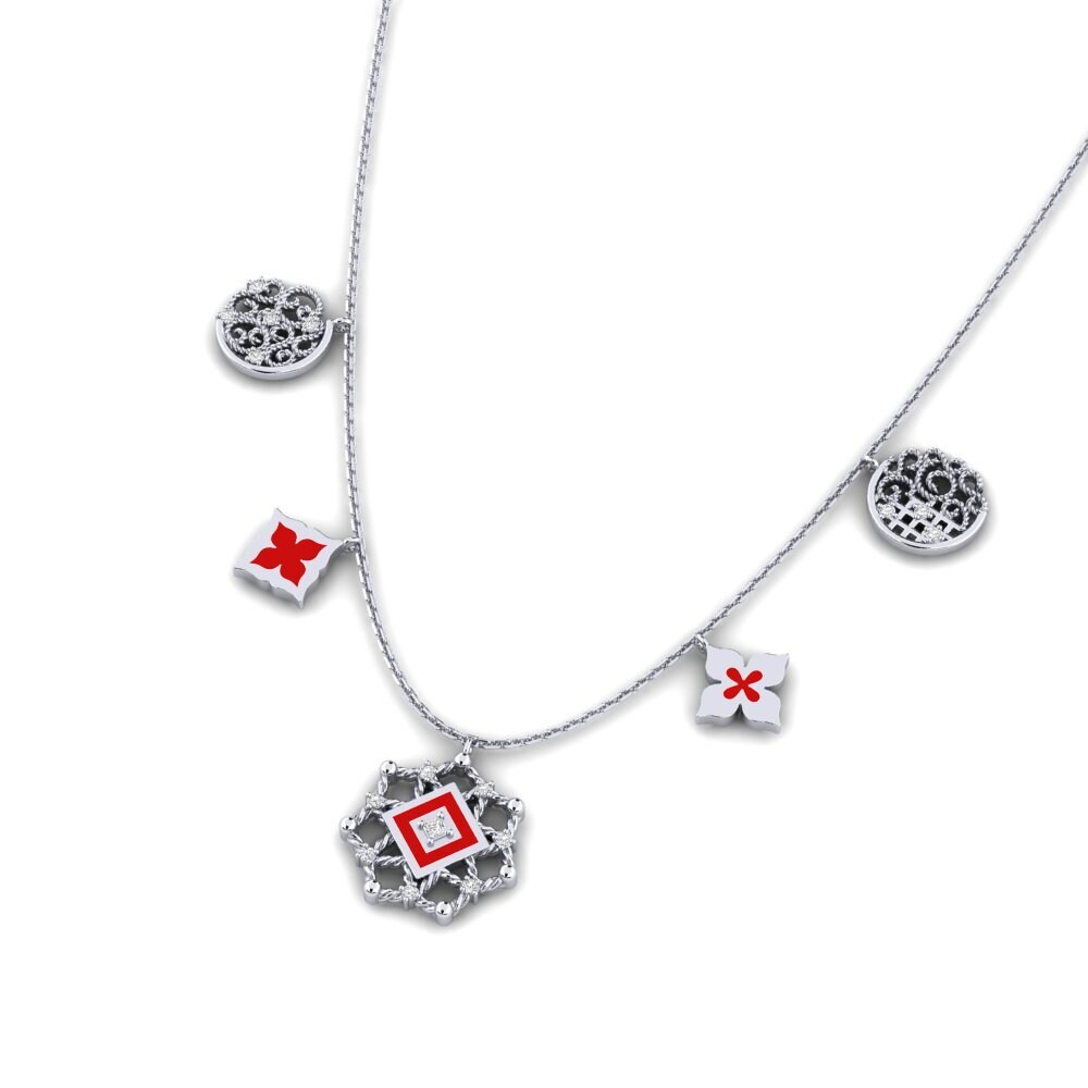 9ct White Gold Women's Necklace Takaungu