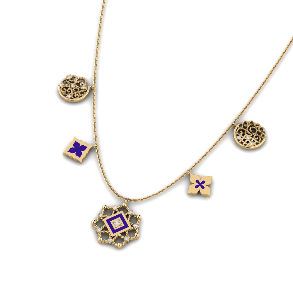14k Oro Amarillo Collar de Mujer Takaungu