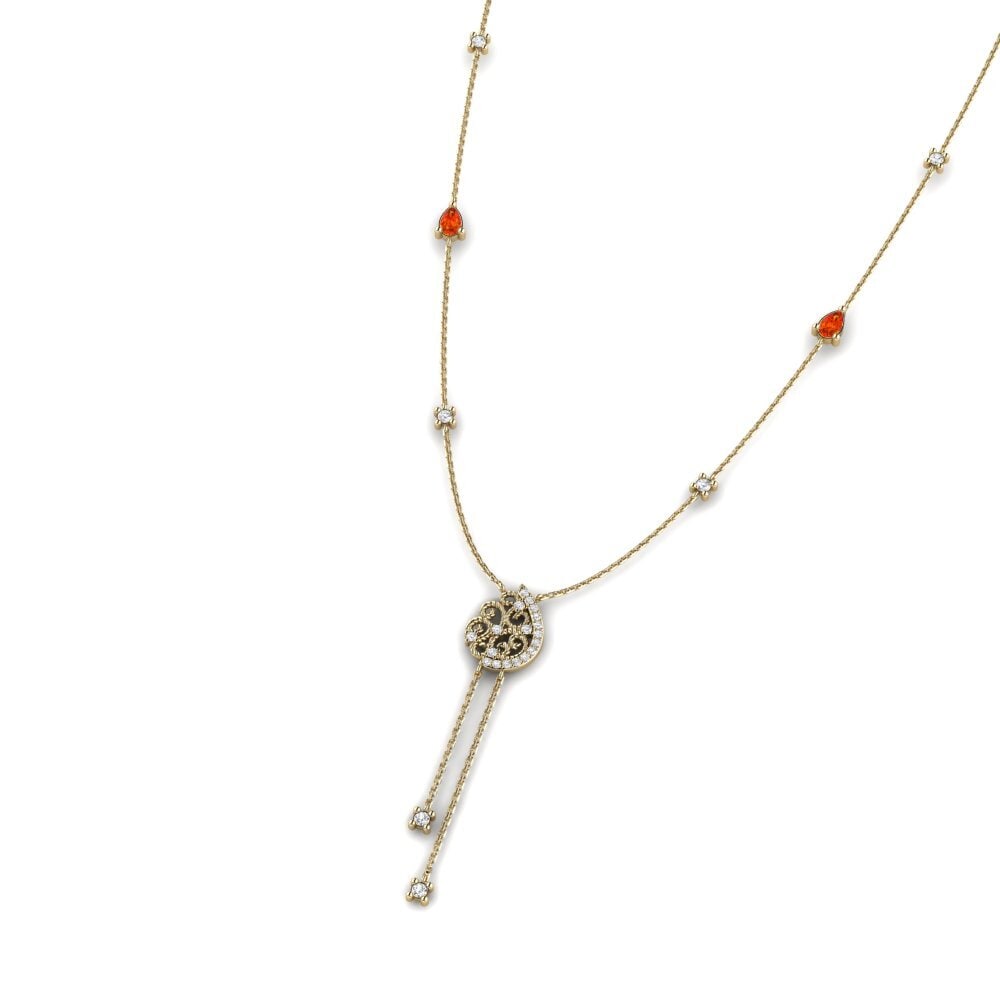 Zafiro Naranja Collar de Mujer Tomis