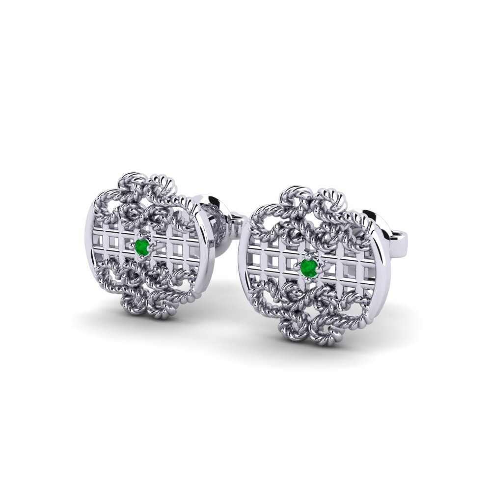 950 Platinum Emerald Women's Earring Tsimlyansk