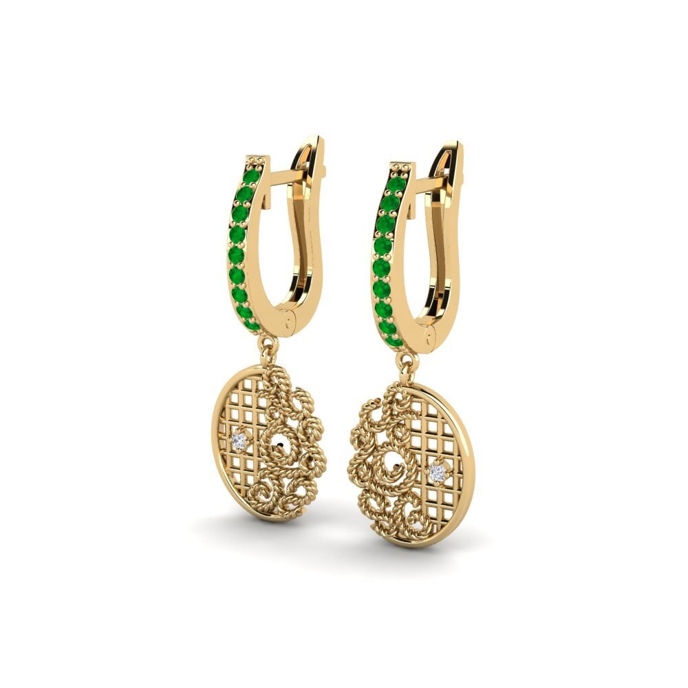 Émeraude Boucle d'oreille femme Tubenkama