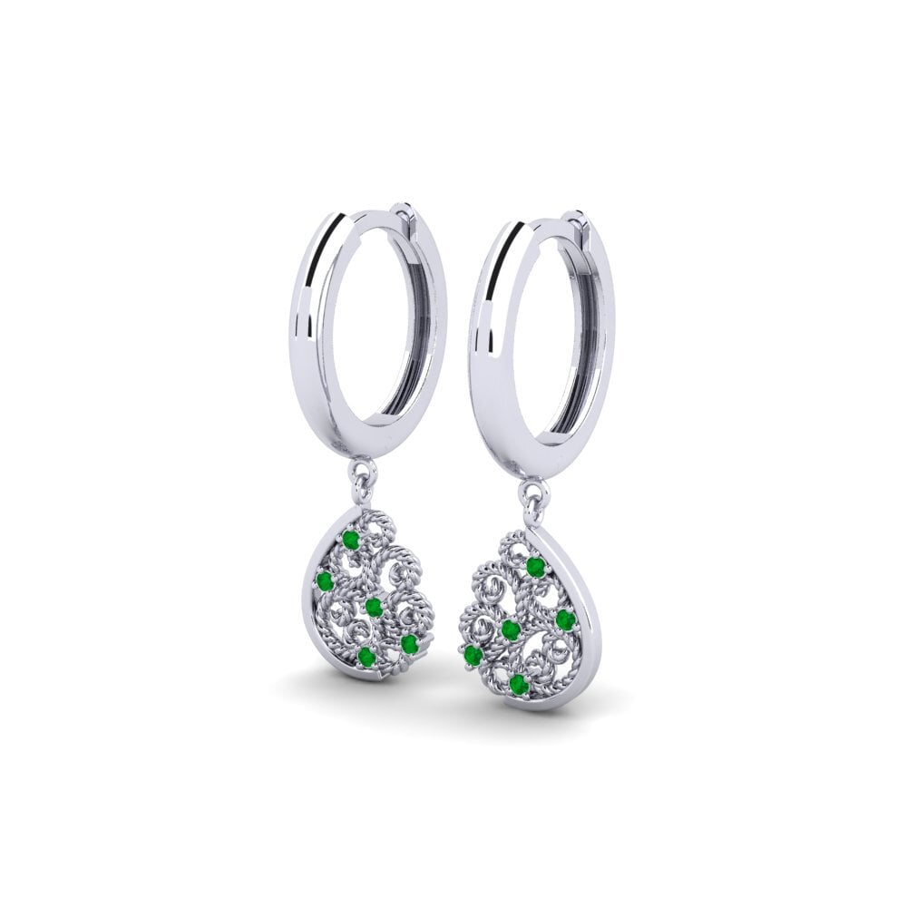 950 Platinum Emerald Women's Earring Akragas