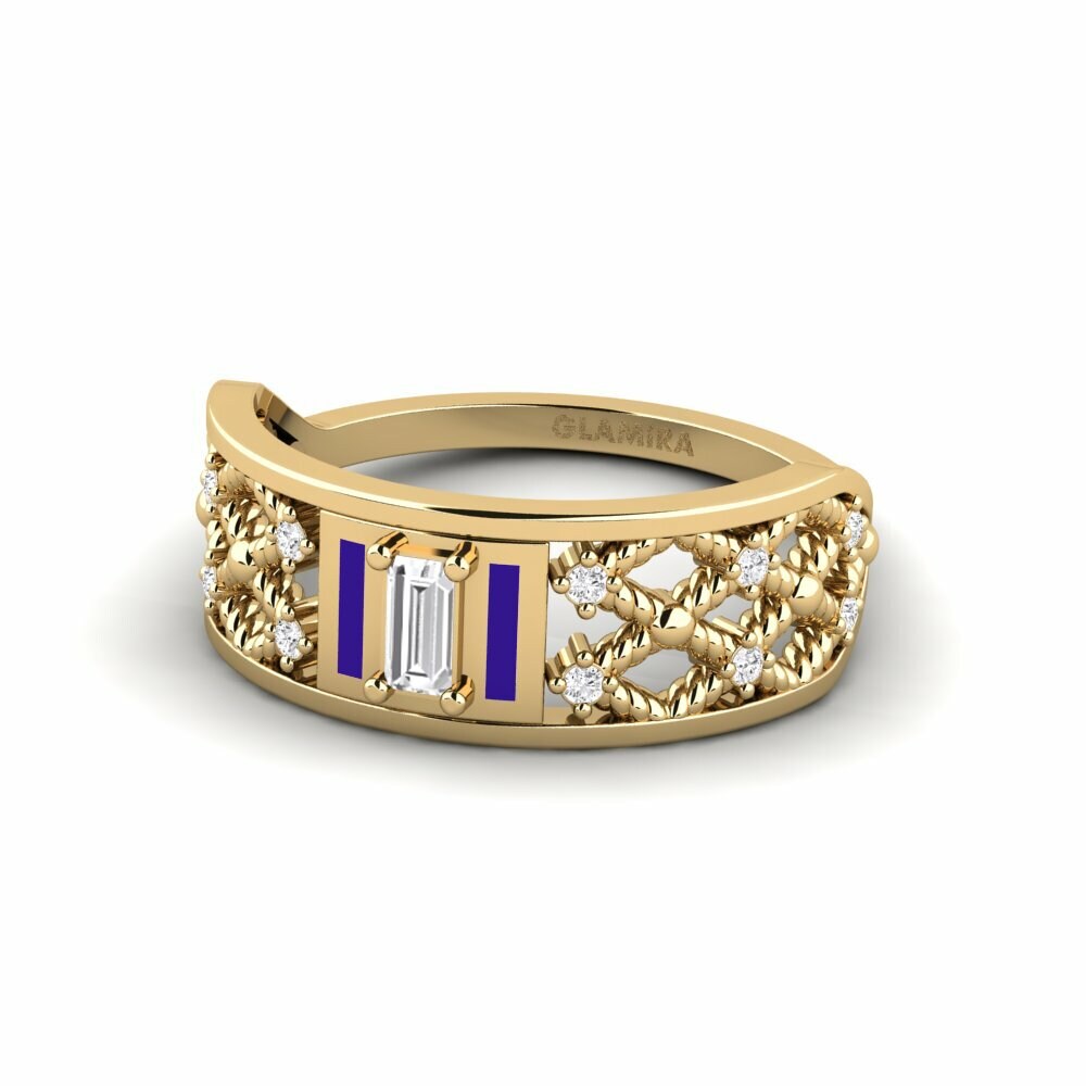 Bagues Saphir Blanc Solitaire Pavé