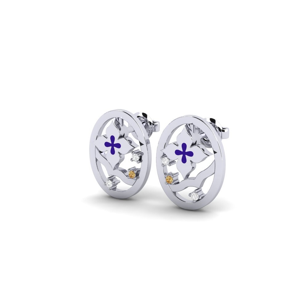 Diamante Marrón Pendiente de mujer Global